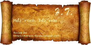 Hársch Tünde névjegykártya